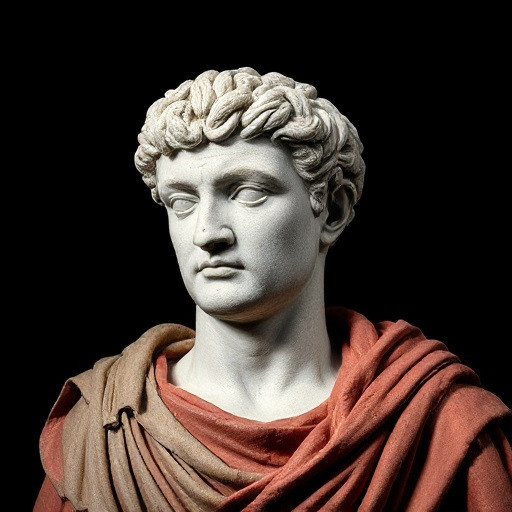 This is a portrait of Tiberius Julius Caesar Augustus, the Roman Emperor.