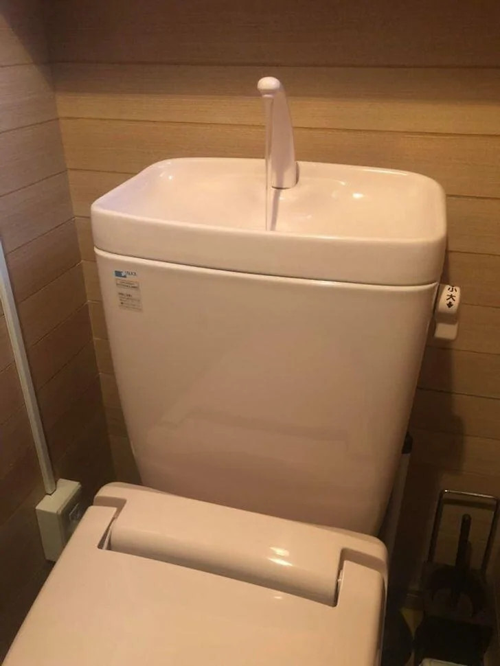 Smart Toilets with Water Recycling In Japan, toilets equipped with sinks on top allow you to wash your hands with water that was just used to flush! It’s an ingenious method of recycling water that I thought might catch on everywhere.